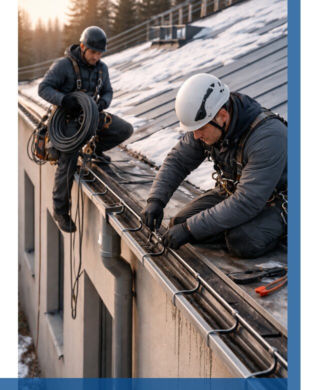 Монтаж греющего кабеля на кровле в Нижнем Тагиле от 468 р. | ВЫСОТНИК-Нжн