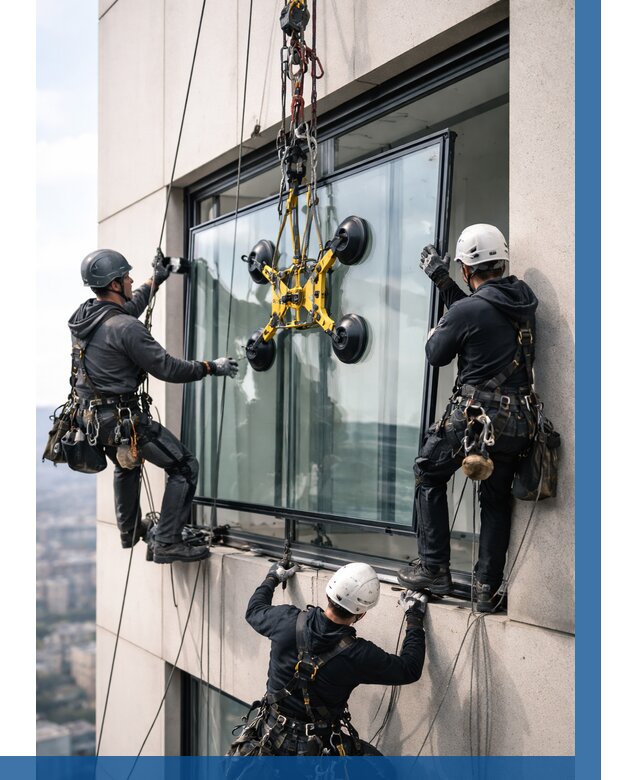 Монтаж стеклопакетов на высоте в Нижнем Тагиле от 3331 р. | ВЫСОТНИК-Нжн