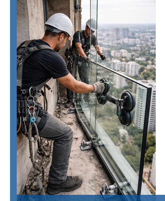 Монтаж стеклянных ограждений под ключ с гарантией в Нижнем Тагиле