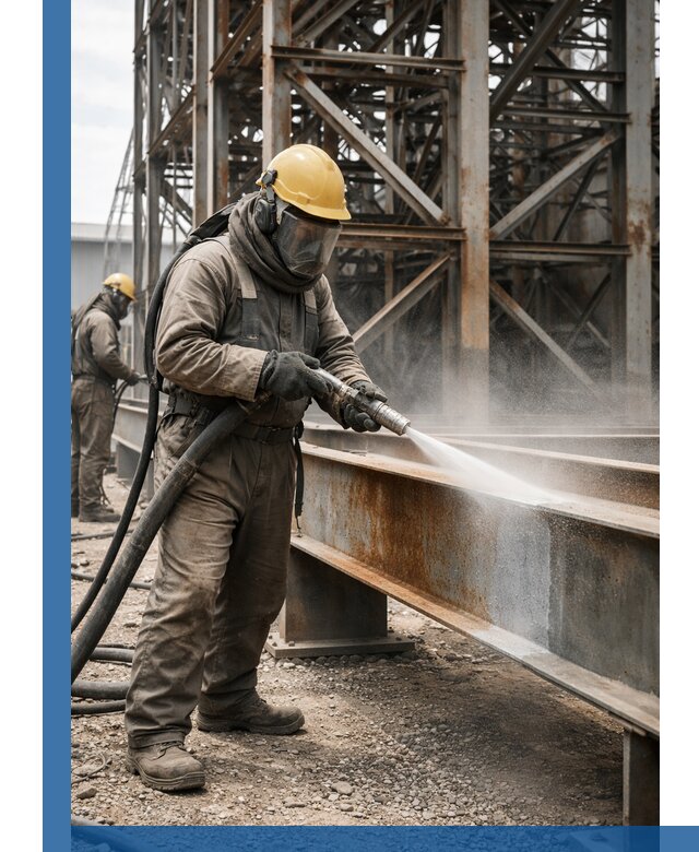 Пескоструйная очистка металлоконструкций в Нижнем Тагиле промышленная