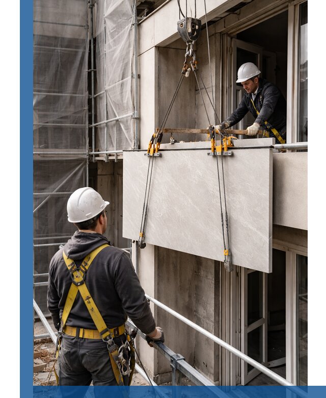 Подъем керамогранита на этаж в Нижнем Тагиле грузчиками и техникой