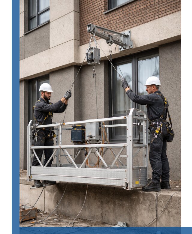 Монтаж и подъем фасадной люльки в Нижнем Тагиле с гарантией безопасности