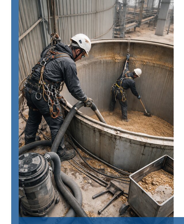 Профессиональная чистка зерновых бункеров в Нижнем Тагиле с выездом