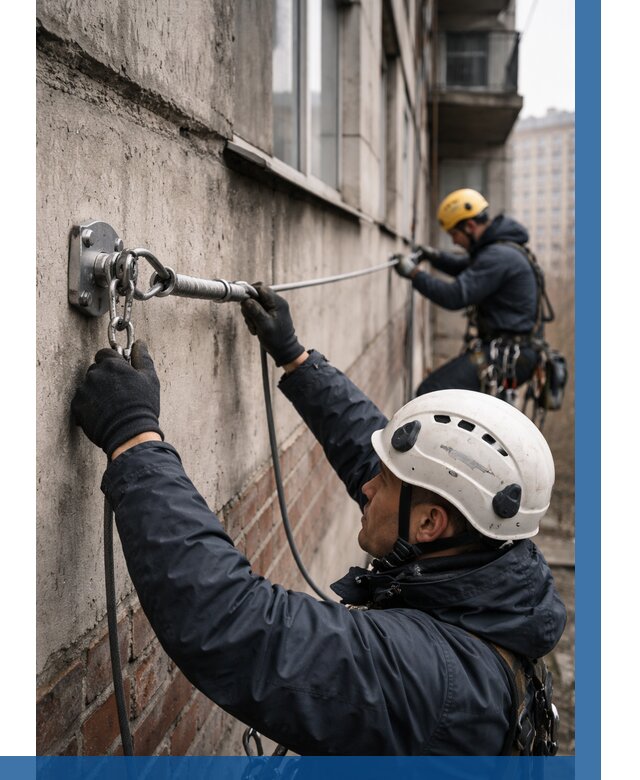 Монтаж анкерных линий в Нижнем Тагиле от 3123 р. | ВЫСОТНИК-Нжн
